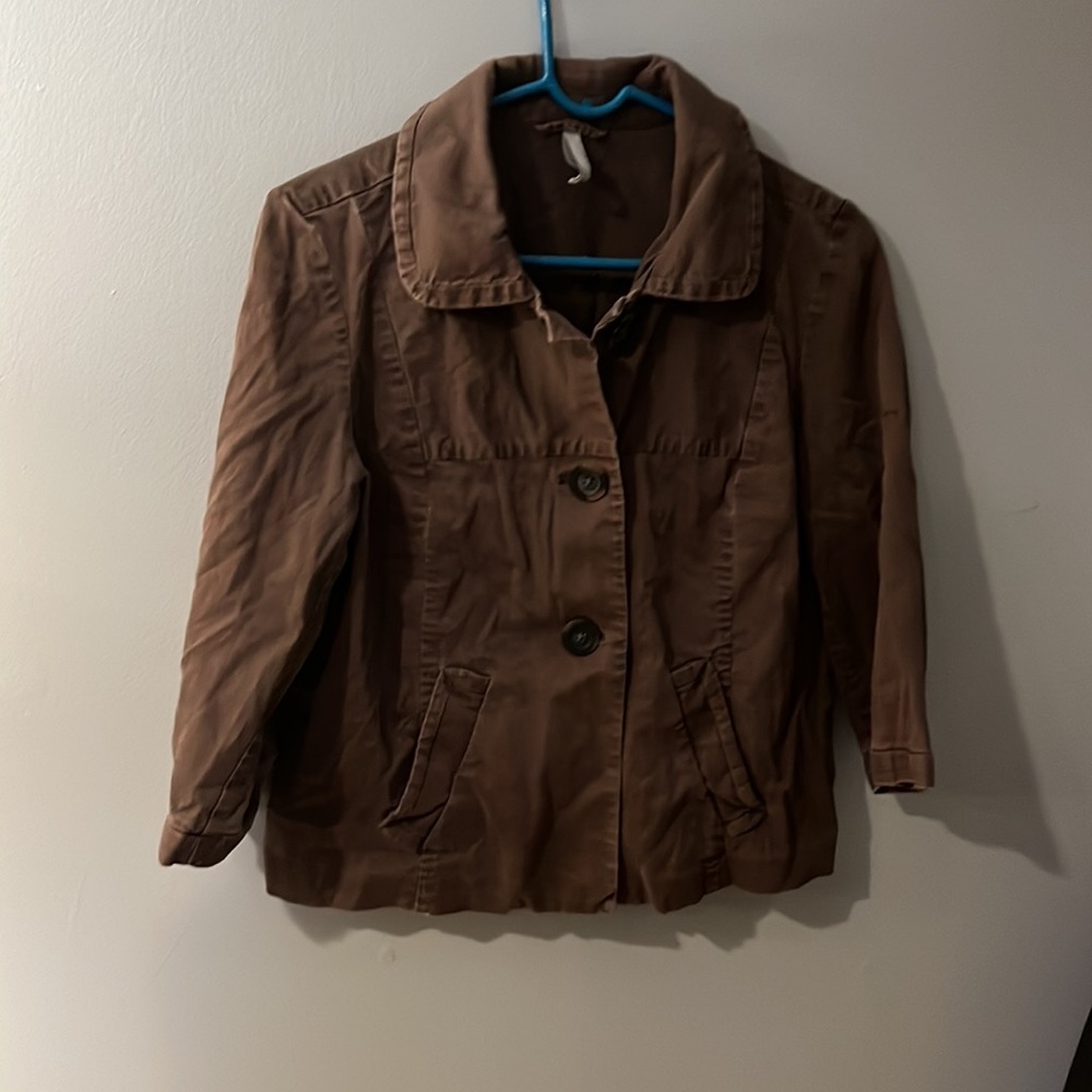 Brown button down jacket